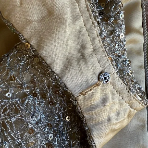NWOT Kay Unger Sequin and Silk Mini Party Dress in Gold Size 8 - Picture 8 of 13